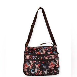 Kipling 3 sip crossbody black bird print EUC RARE
